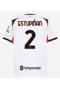 AC Milan Pervis Estupinan #2 Fotballdrakt Borte Klær 2025-26 Korte ermer